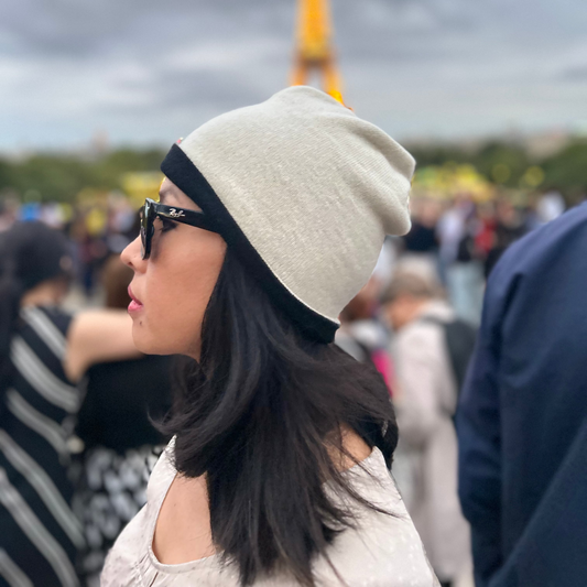 Handmade Reversible Beanie - 100% Cashmere