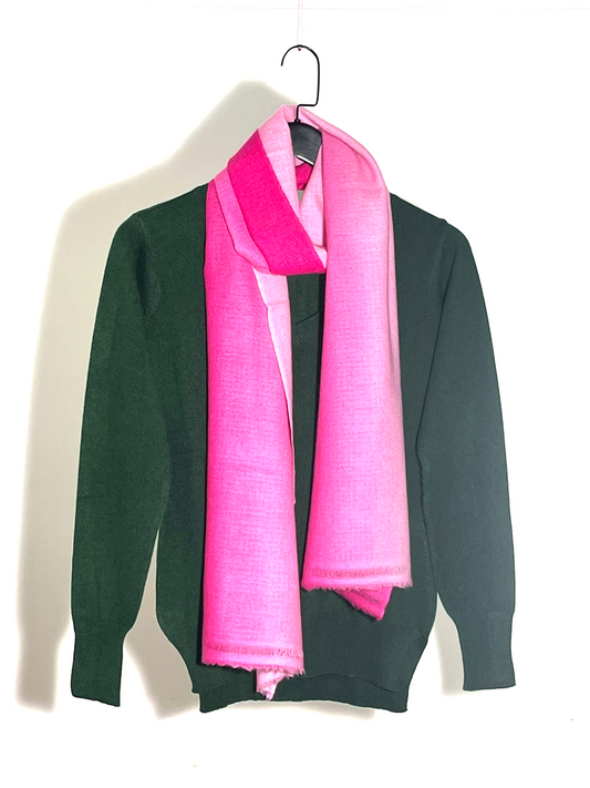 Hand Knit Moss Green Ladies Sweater - 100% Cashmere