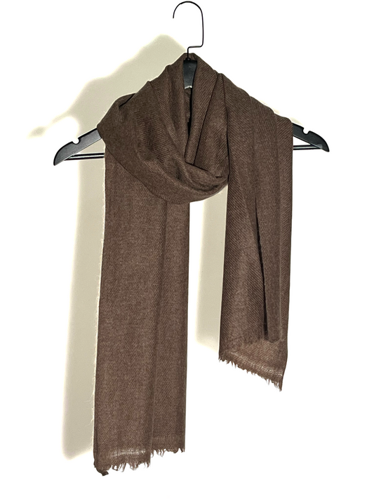 Handmade Un-dyed Natural Scarf - 100% Cashmere