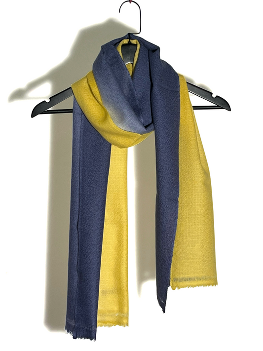 Handmade Shaded Diamond Pattern Scarf - 100% Cashmere