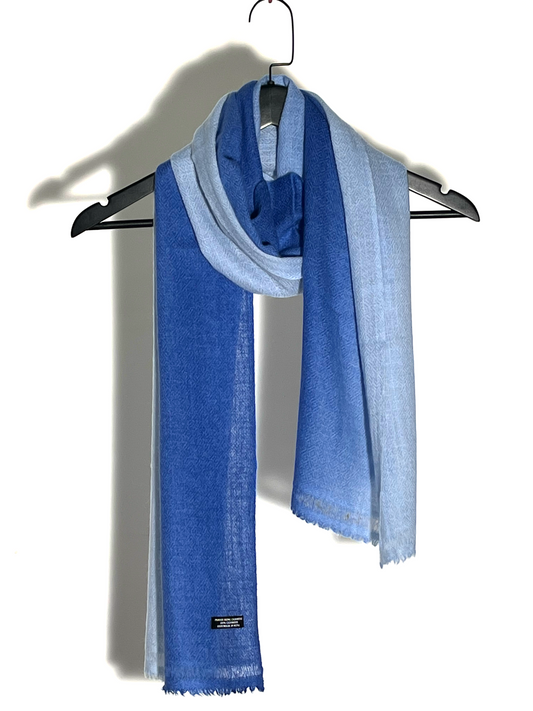 Handmade Shaded Diamond Pattern Scarf - 100% Cashmere