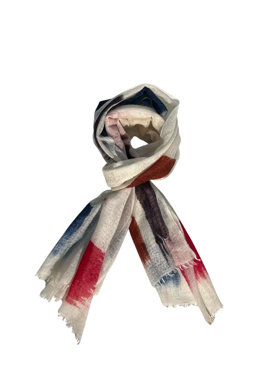 Hand Brush Painted Stole - Grade A Cashmere